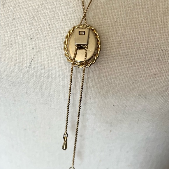 Vintage flower cameo style w/lariat chain / matching bracelet Sz 7 - Picture 6 of 12